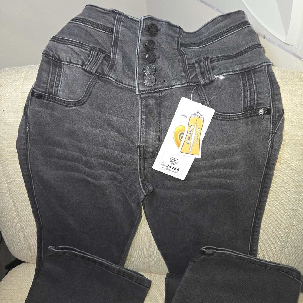 100% Colombiam Jean/Push-up High-Waisted Black Jeans